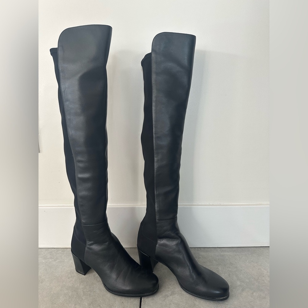 Stuart Weitzman Black Leather Sole